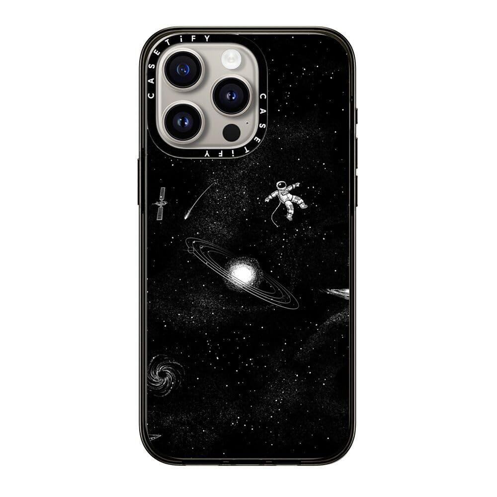 Casetify Compact Case For Iphone 15 Pro Max [2X Military Grade Drop Tested / 4Ft Drop Protection]   Gravity 3.0   Clear Black