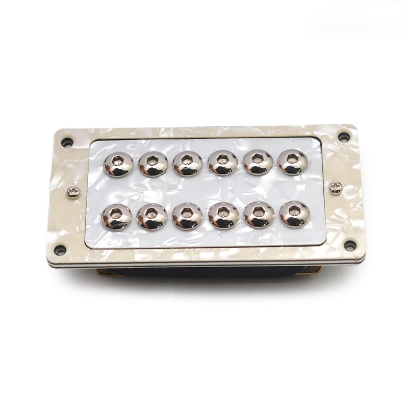 MAXCHEER White Pearl Electric Guitar Humbucker Adjustable Screw Dual Coil for 6 String Electric Guitar Coil Splitting Pickup N7.