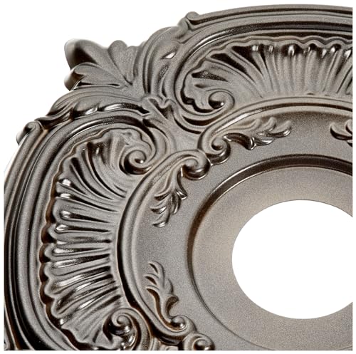 16Od X 3 1/2Id X 1P Attica Thermoformed Pvc Ceiling Medallion (Fits Canopies Up To 5 5/8), Metallic Black Night
