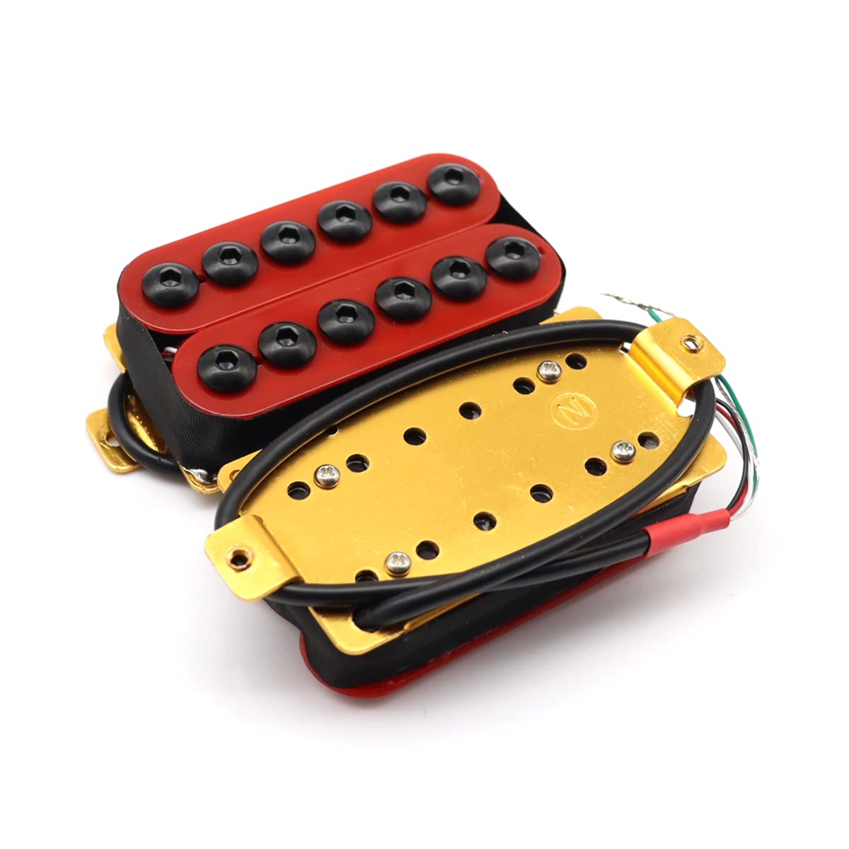 High Output Invader Style Guitar Humbucker Pickups Ceramic Magnet Neck And Bridge Pickups For Electric Guitar Parts (Red)