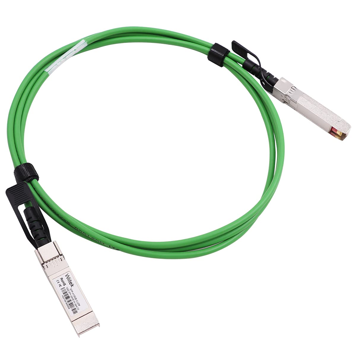 [Green Colored] 2M 10G Sfp+ Dac Twinax Cable, 10Gbase Cu Sfp+ Copper Cable, Compatible For Cisco Sfp H10Gb Cu2M, Ubiquiti, Junip