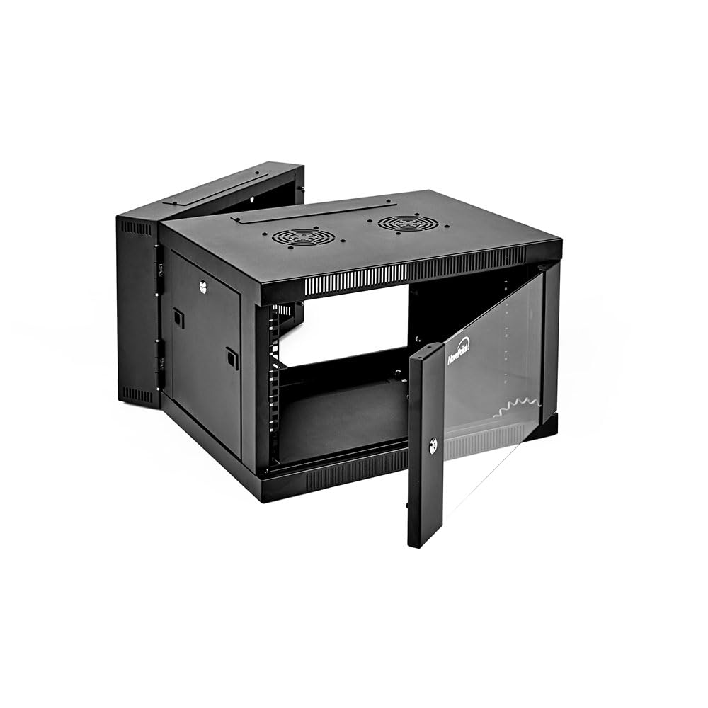 Navepoint 6U Server Cabinet With Hinged Back   21.6    Deep, 6U Server Rack Enclosure With Locking Glass Door, Wall Mount Rack W