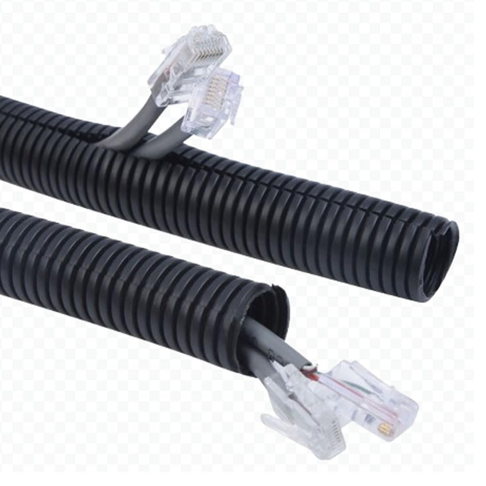 30 Ft 1/2    Wire Loom Split Tubing,Dog Cat Cord Protector,Split Wire Loom Tubing Wire Conduit   Black (30Ft 1/2'')