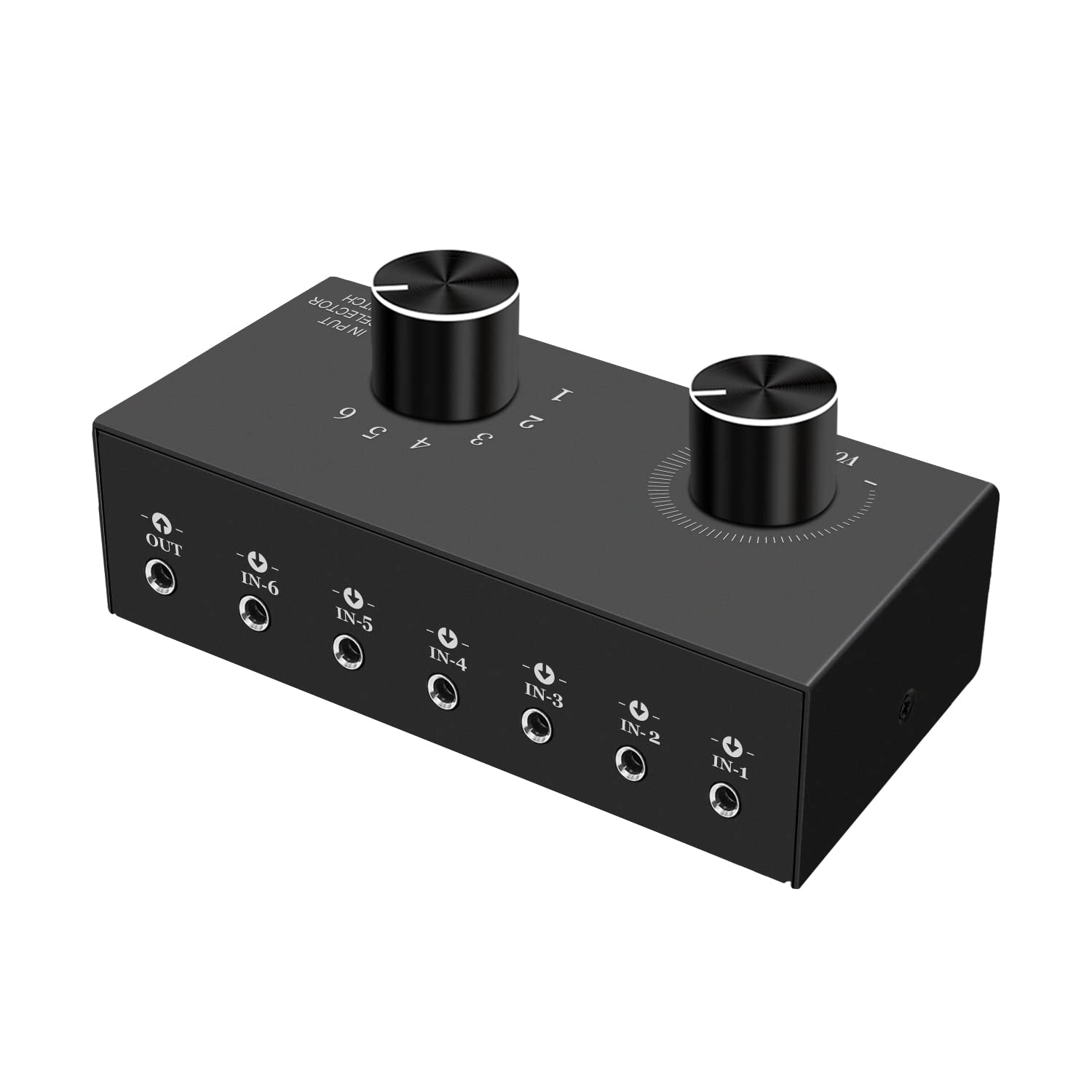 6 Channel 3.5Mm Audio Switcher, 1 Input 6 Output Passive Stereo 1/8� Aux Selector Box For Speaker/Headphones/Laptop/Computer/Smartphone And Ps4/Ps5 Gaming System Ect.