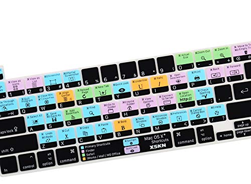 Xskn Mac Os X Silicone Shortcuts Us Version Keyboard Cover Skin For (2019 Released) New Macbook Pro 16'' A2141 And New Macbook P