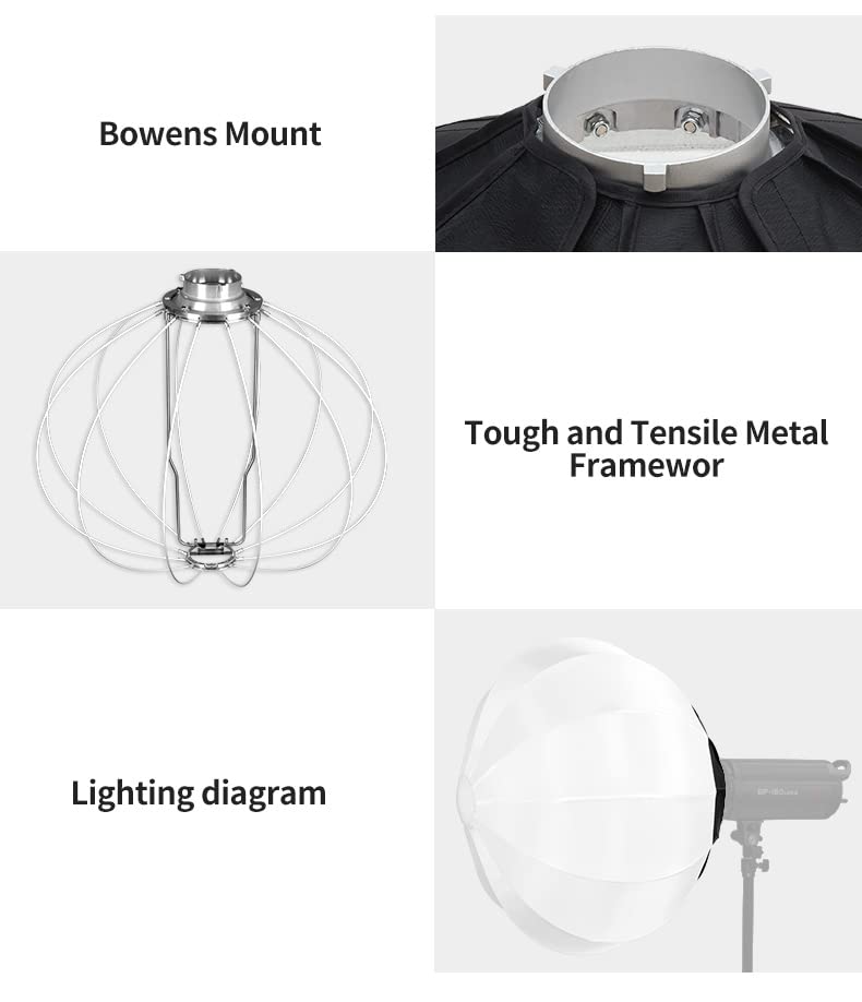Jinbei 22Inch/56Cm Lantern Softbox Bowens Mount Softbox One Step Quick Release Soft Light Modifier For Jinbei Video Light Compat