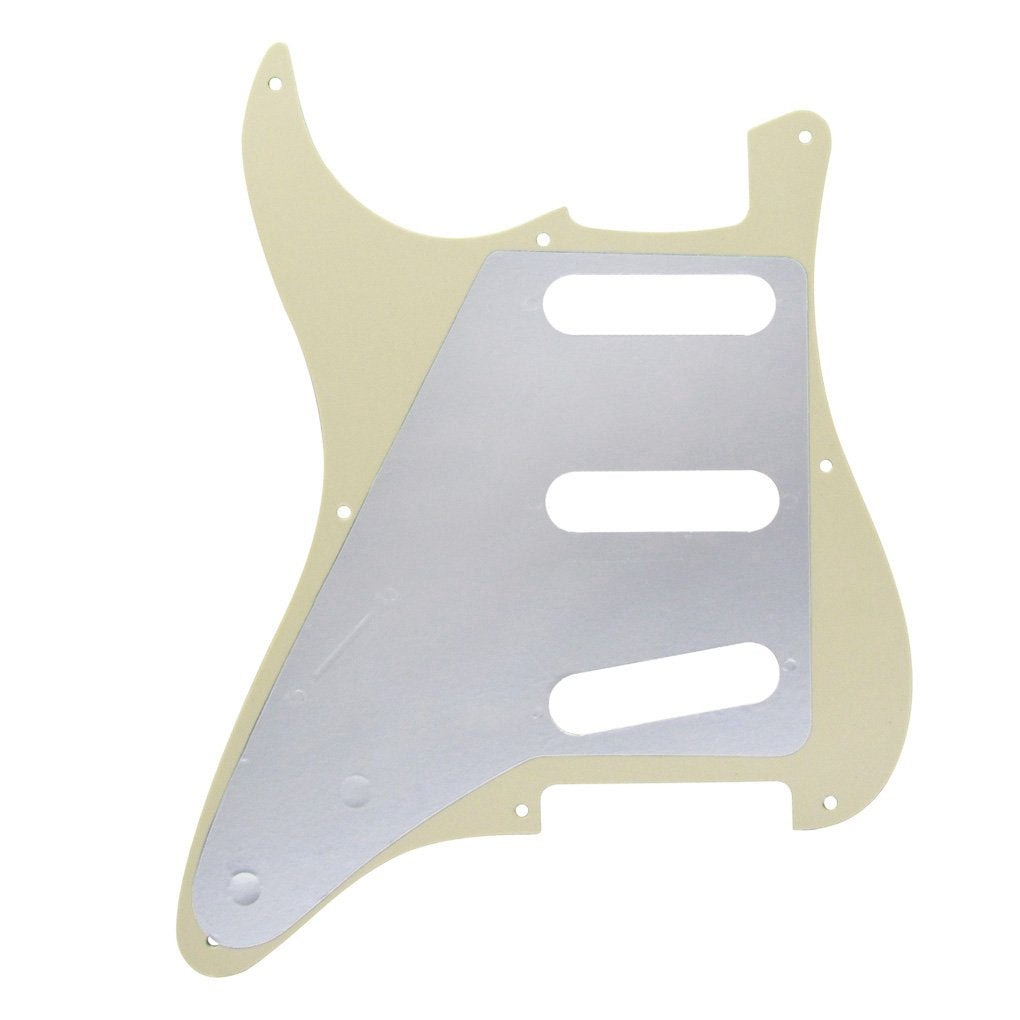 Fleor Sss 8 Hole Vintage Strat Pickguard Guitar Back Plate With Screw For Vintage Strat Style Guitar Parts, 4Ply Aged Pearl