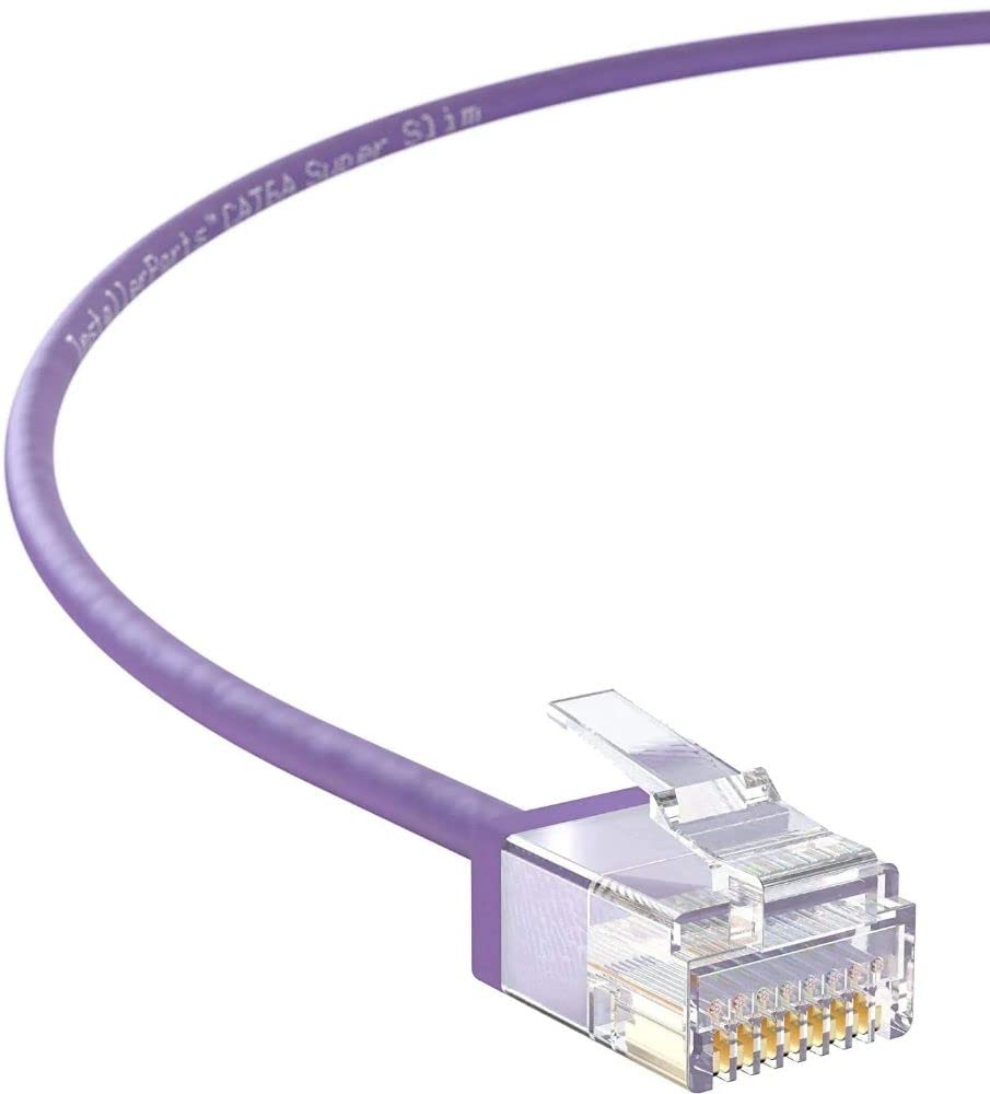 Installerparts Ethernet Cable Cat6A Super Slim Cable Utp 10 Ft   Purple   Professional Series   10Gigabit/Sec Network/High Speed