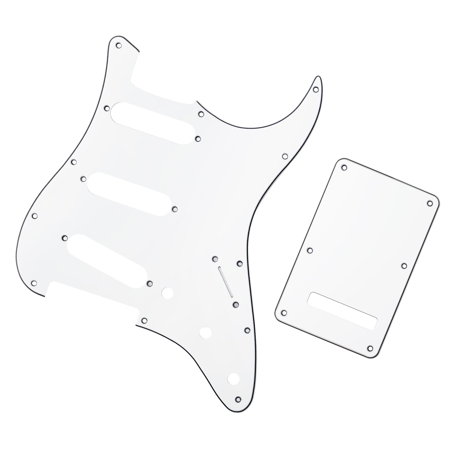 Banworks 3 Ply Strat Sss Pickguard 11-Hole Pickguard Scratch Plate With Backplate 6-Hole Trem Tremolo Cover Set For Usa/Mexican