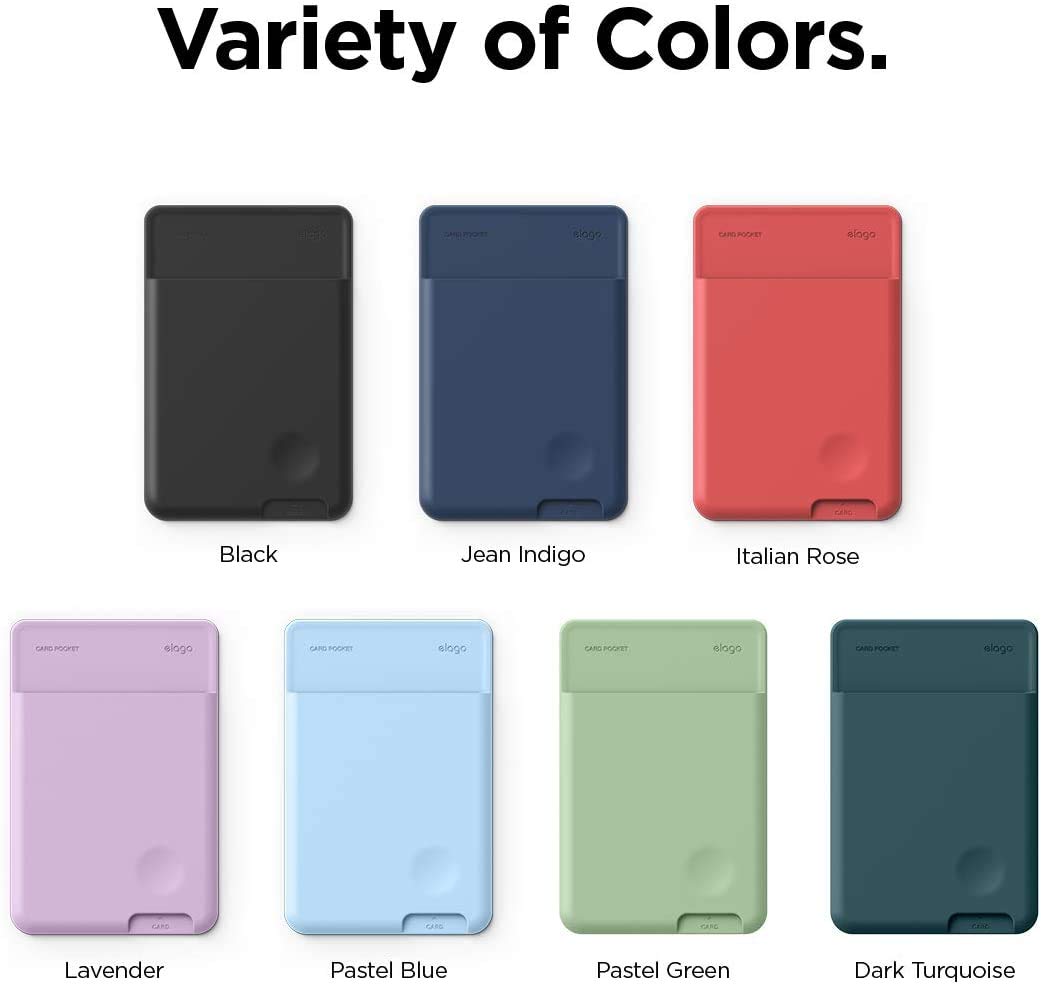 Elago Slim Wallet Phone Case - Secure Card Holder, 3M Adhesive For Iphone, Galaxy & Most Smartphones [Pastel Blue]