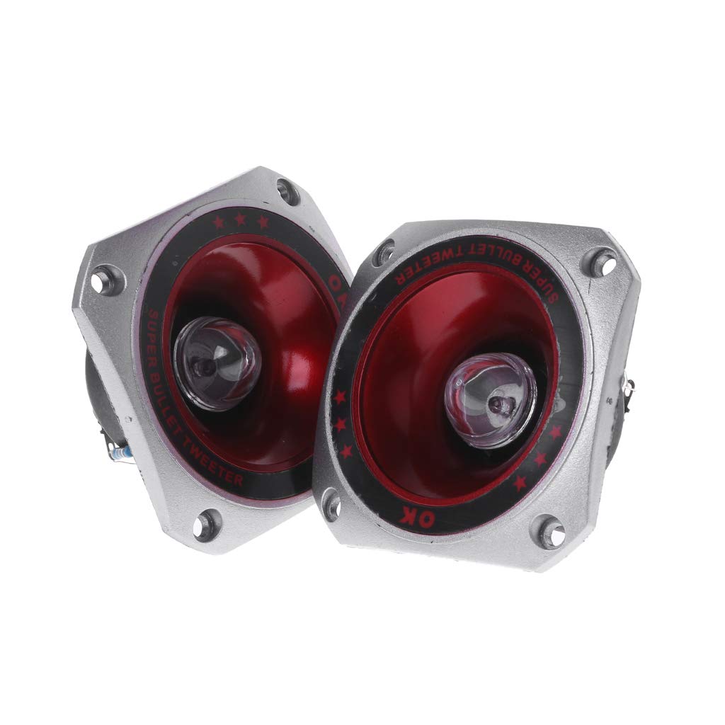 Caralin 2Pieces Speaker Tweeter 3'' Colorful Flashing Piezoelectric Loudspeaker Treble Head Driver Player Tweeter