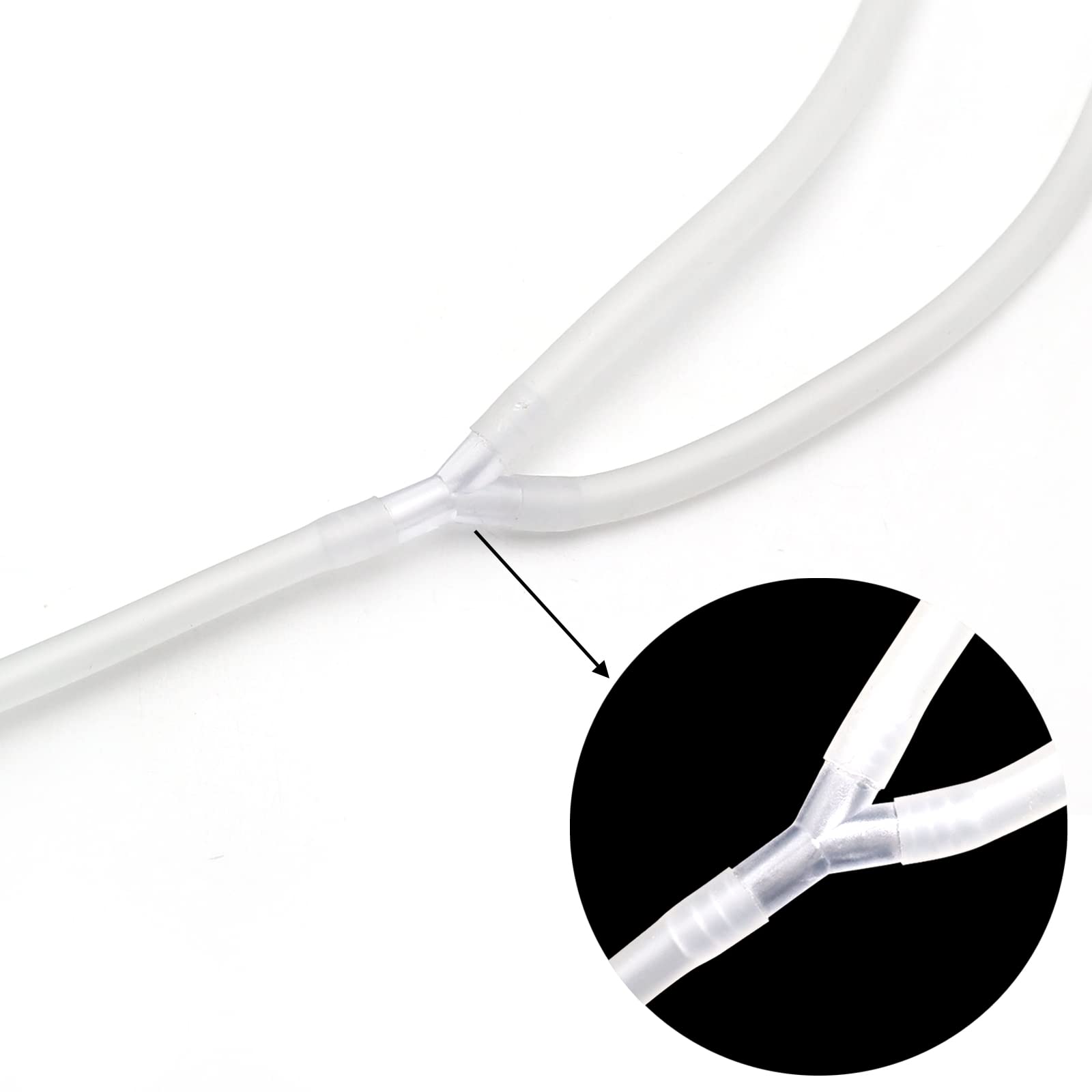 Weiwei Vacuum Cupping Machine Accessories, 2 Pcs Premium Silicone Y Type Hoses Tubing For 210Ml 180Ml 160Ml 150Ml Large Breast B