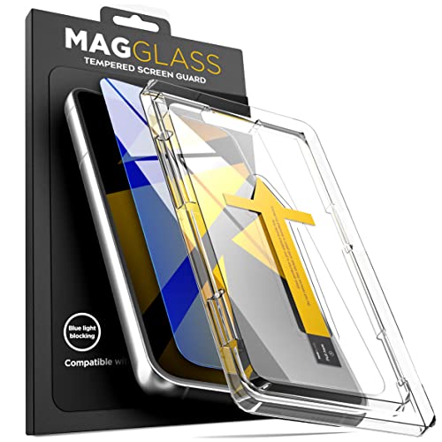Magglass Blue Light Blocking Screen Protector Designed For Samsung Galaxy S22 Tempered Glass Display Guard (Anti Bluelight For R