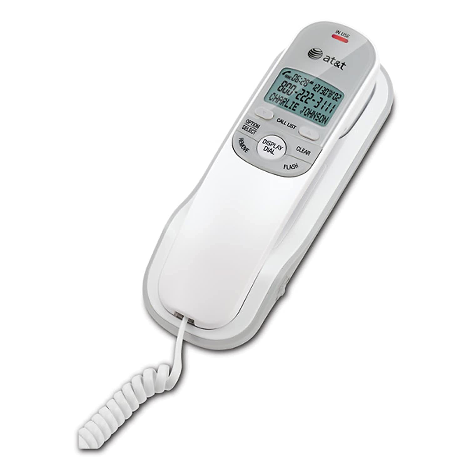 At&T Tr1909W Corded Trimline Phone With Caller Id (White)