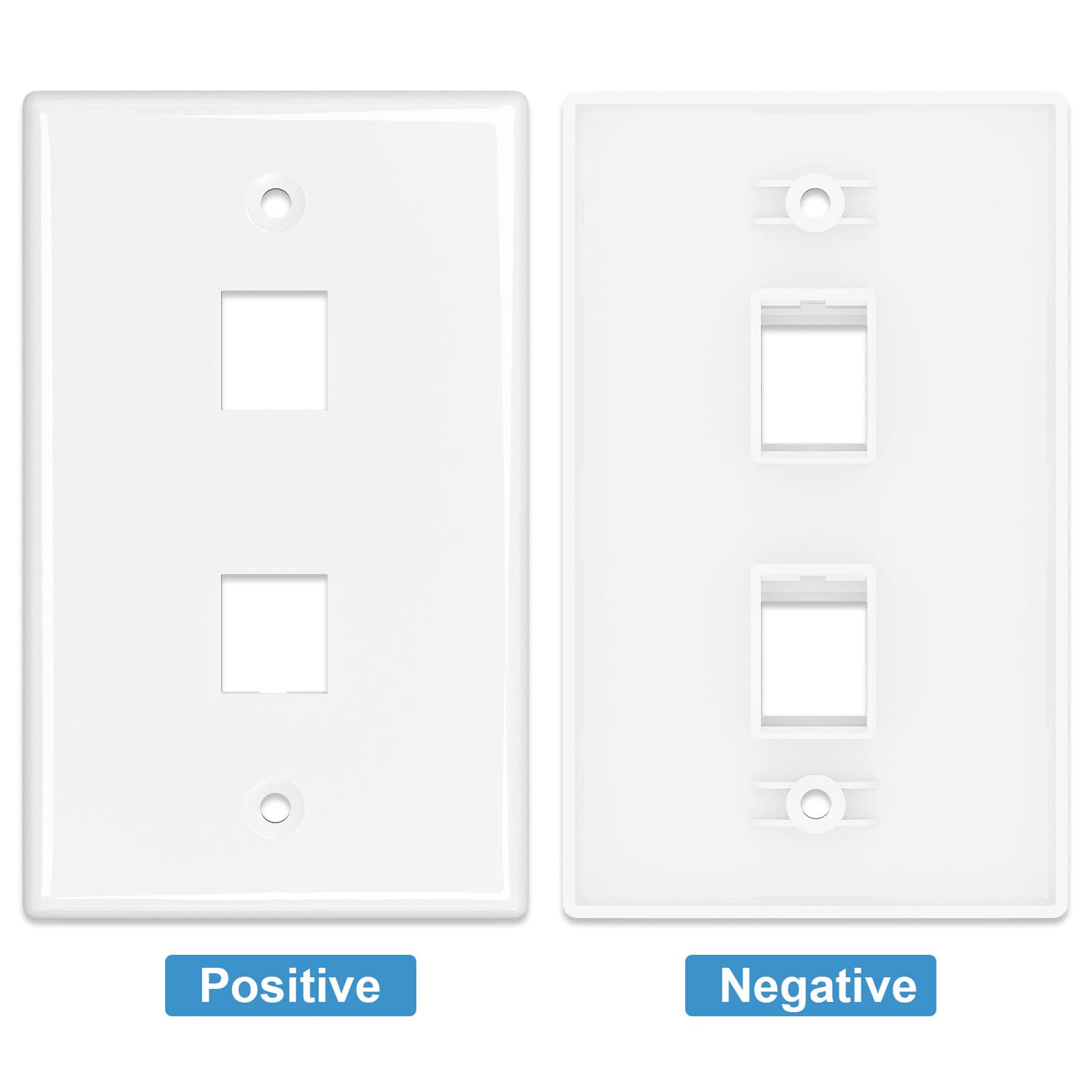 Iwillink (2 Pack) 2 Port Ethernet Wall Plate, Keystone Jack Wall Plate With Rj45 Keystone Inline Coupler Insert, Female To Femal