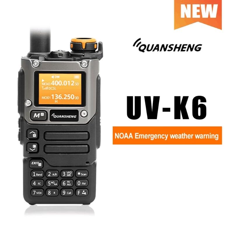 Quansheng Uv K6 Uv K5(8) Walkie Talkie 5W Airband Radio Type C Charge Uhf Vhf Dtmf Fm Dual Band Two Way Radio With Noaa Weather