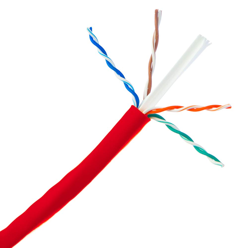 Accl 1000Ft Cat6 Utp Ethernet Cable, Solid, Pullbox, Red, 1Pk