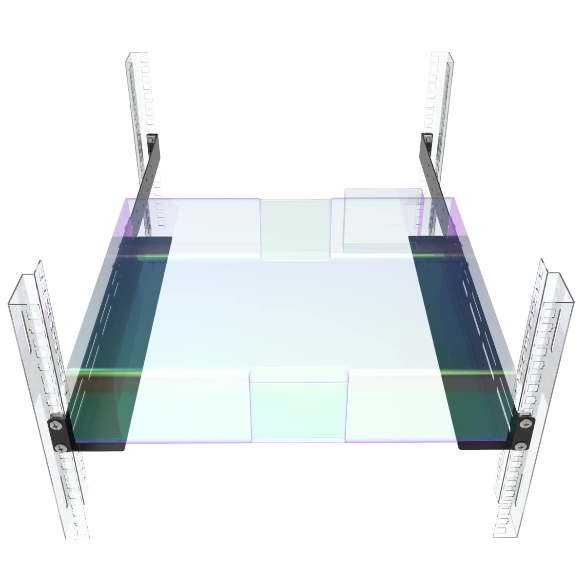 Qiaoyoubang 1U Universal Rack Mount Rails  4 Post Server Rack Shelf Rail 16 29 Inches Adjustable Depth For Apc Hp Ibm Dell Compa