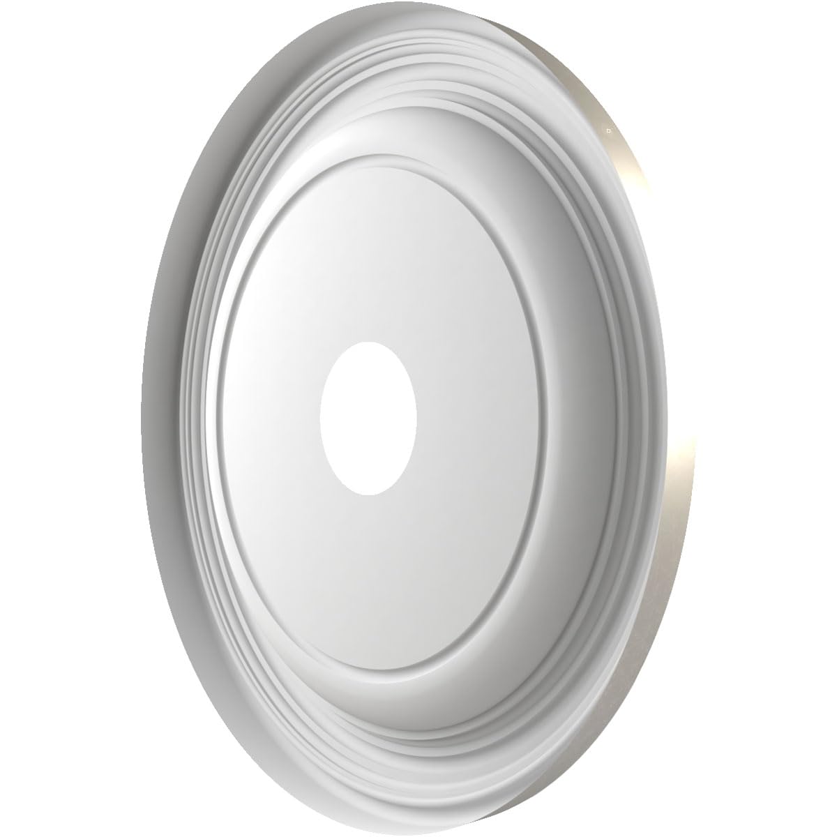19Od X 3 1/2Id X 1 1/2P Traditional Thermoformed Pvc Ceiling Medallion (Fits Canopies Up To 11 1/2), Bright Coat Aluminum