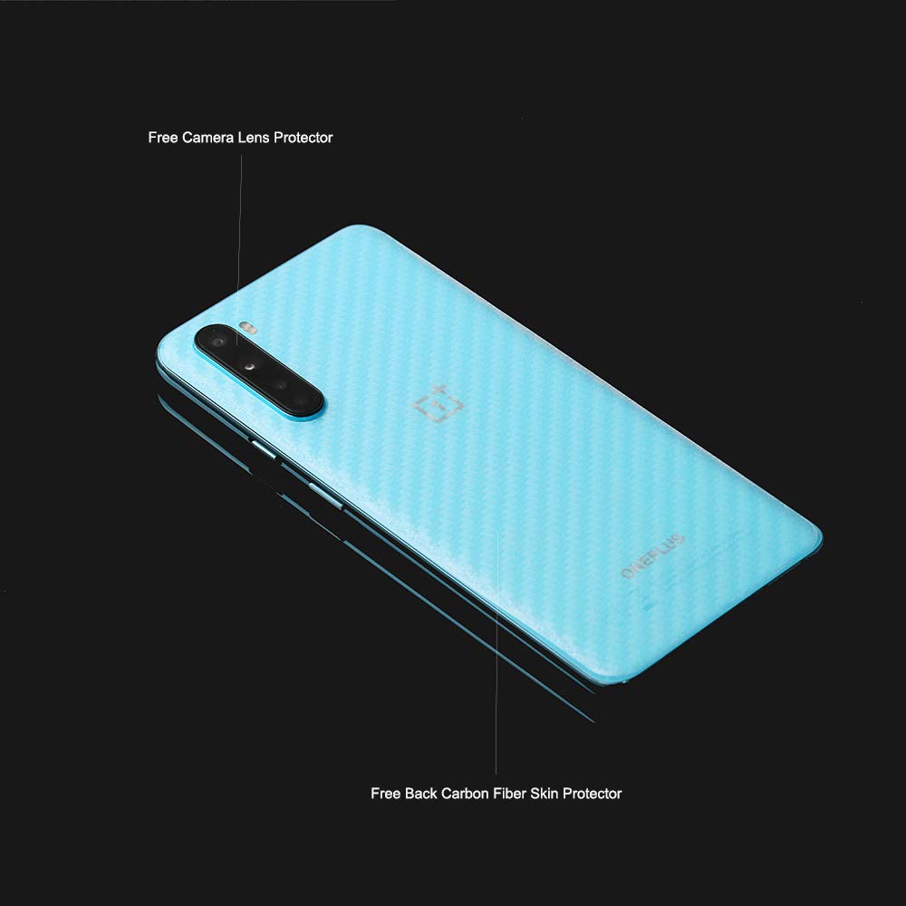 Ibywind Screen Protector For Oneplus Nord,With 2Pcs Tempered Glass,1Pc Camera Lens Protector,1Pc Backing Carbon Fiber Film [Fing