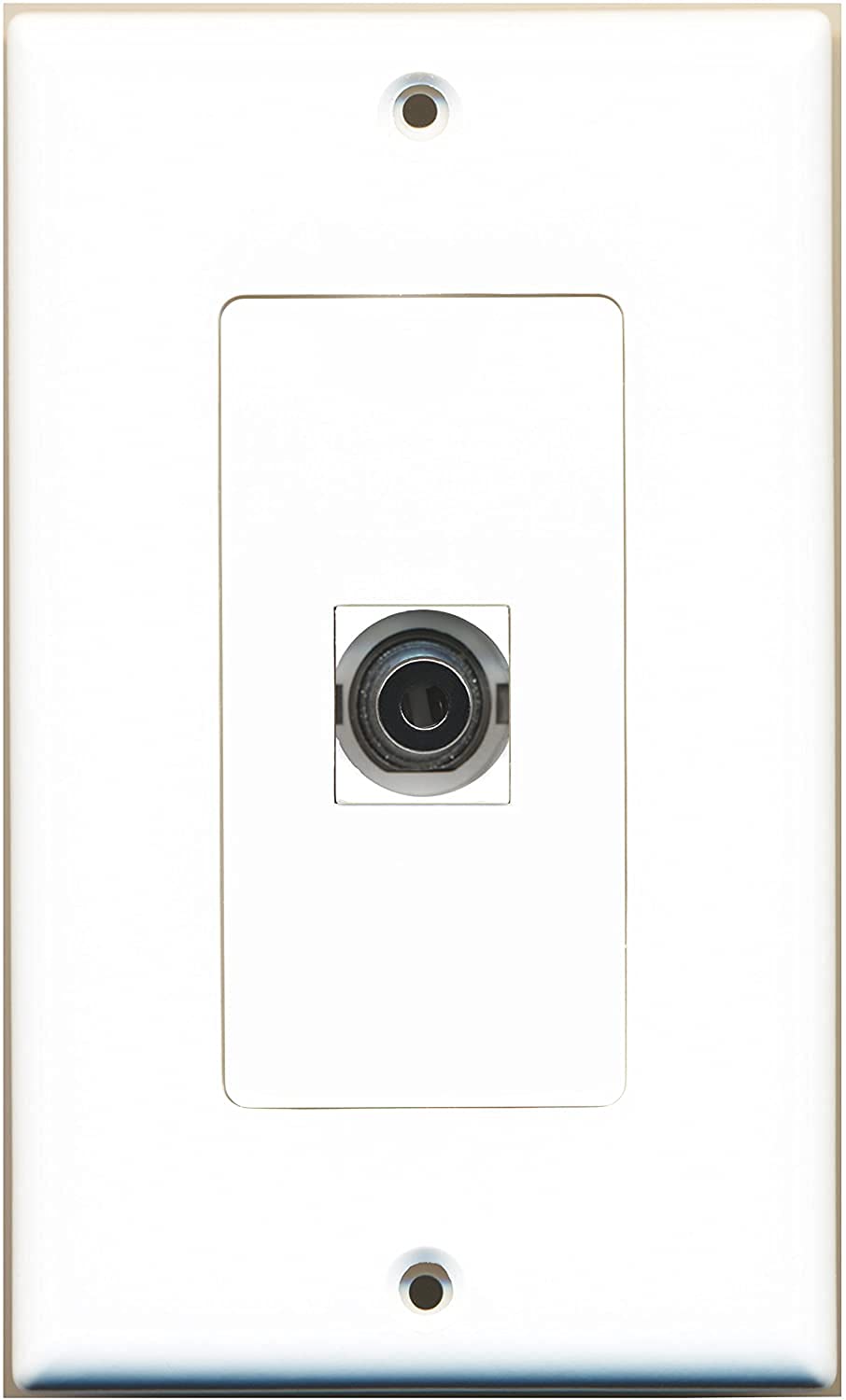 Riteav   1 3.5Mm Audio Headphone Jack Port Wall Plate Decorative   White