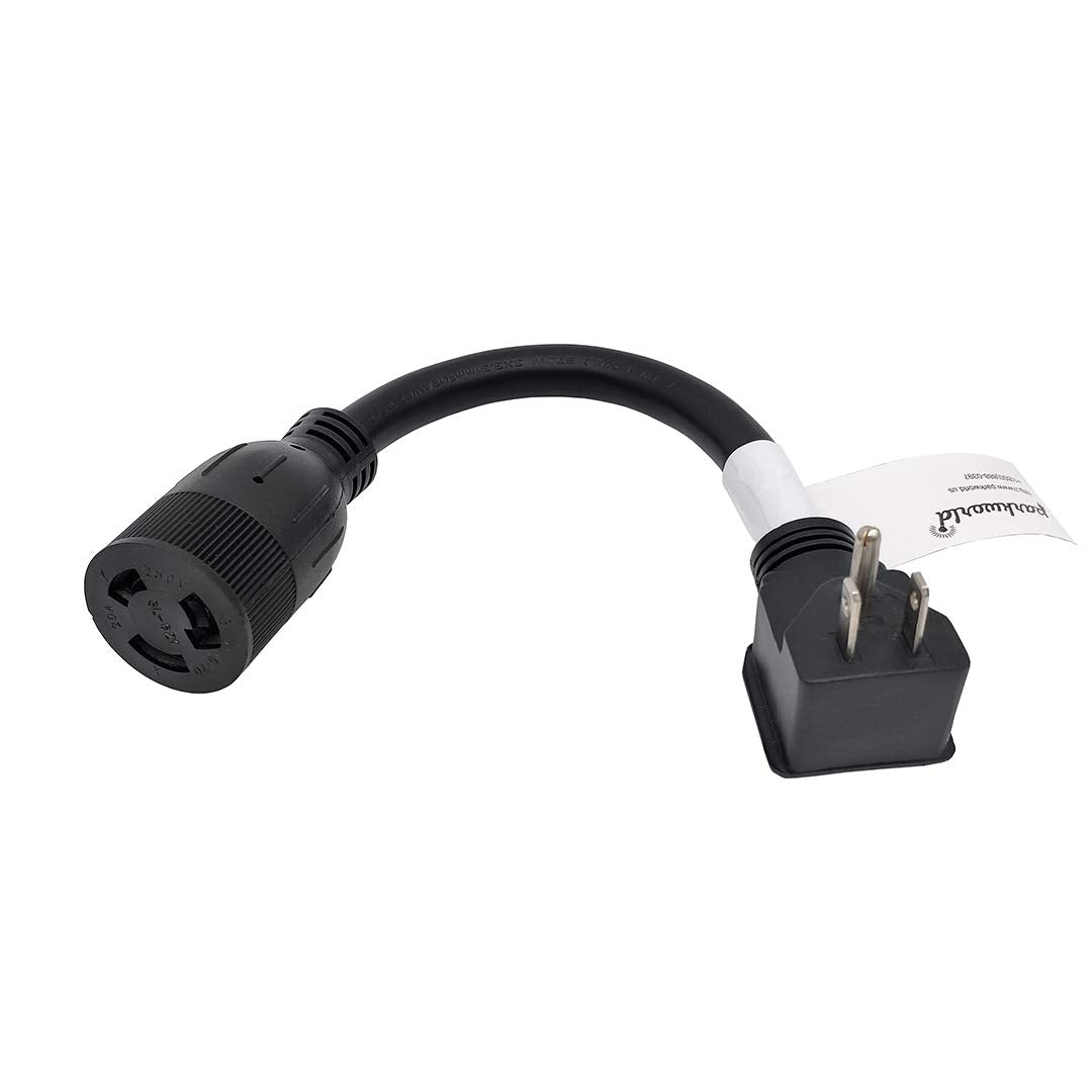 Parkworld 885248A Adapter Cord Household Regular Plug 5 15P To L6 20R Receptacle Female (Right Angle Plug)