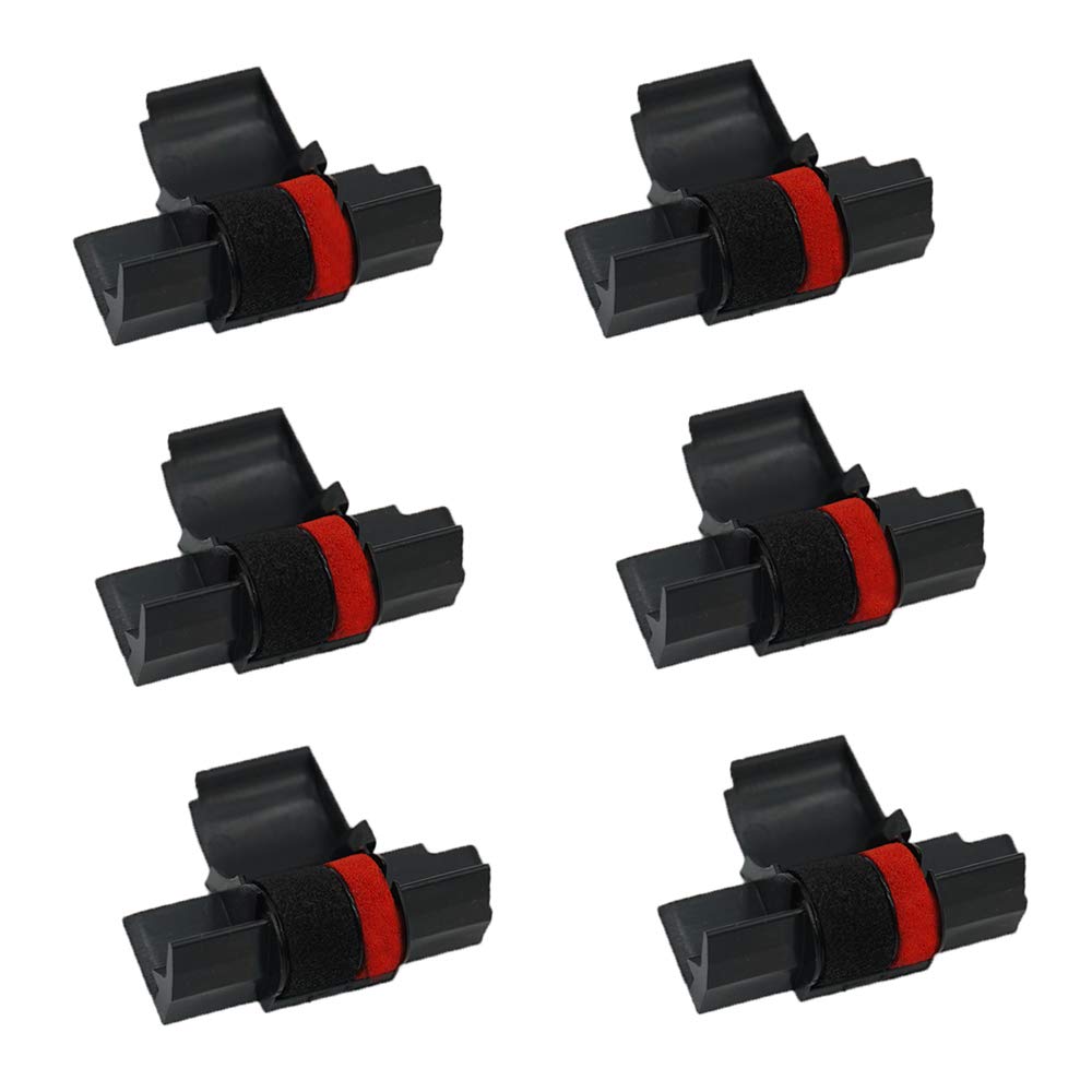 Printerfield Ir 40T Ink Roller Compatible Calculator Printer Ribbons Replacement For Casio Ir 40T Canon Sharp (6 Pack)   Black & Red