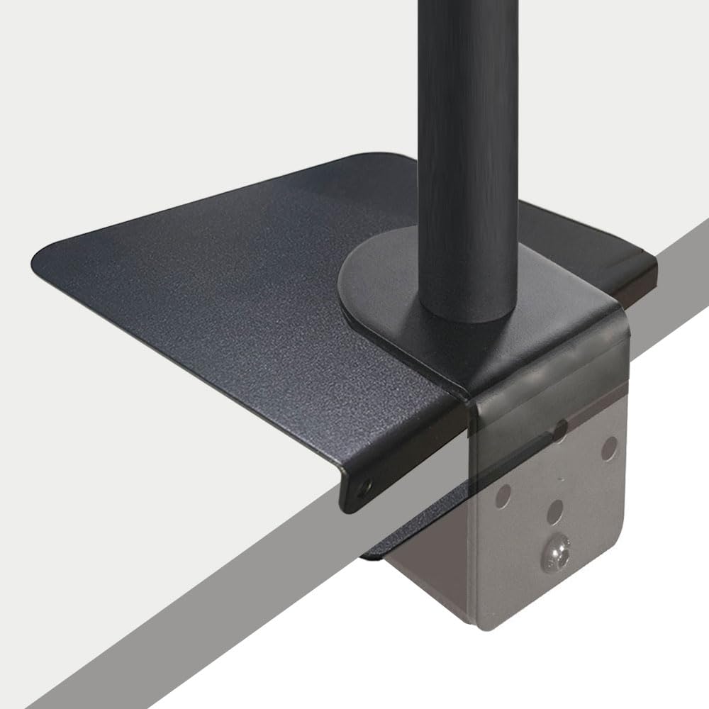 Steel Monitor Mount Reinforcement Plate Fits Most Monitor Desk Mount,For Fragile Tabletop Protection (Black, Square 1)