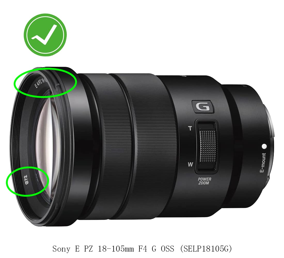 72Mm Lens Cap Cover Compatible With Sony E Pz 18 105Mm F4 G Oss(Selp18105G),Huipuxiang [2 Pack]