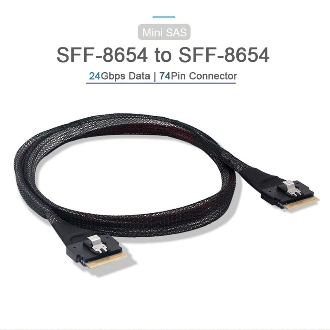 Chenyang Cy Sff 8654 8I 74Pin Host Male To Sff 8654 74Pin Male Pci E Slimline Sas 4.0 Target Cable 50Cm