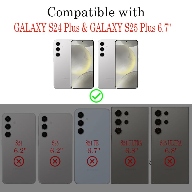 Ecute Strong Magnetic Slim Drop Protective Case With Camera Ring Kickstand For Samsung Galaxy S25 Plus & S24 Plus - Color Graffi