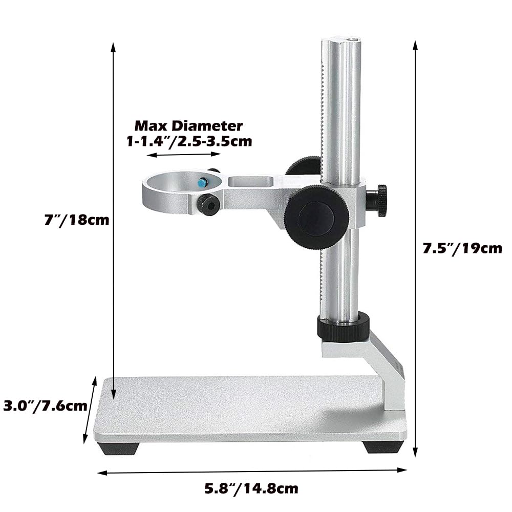 Ninyoon Universal Microscope Stand Pro, Stable Professional Aluminum Alloy Scope Base Holder Support Bracket For Max Diameter 1.