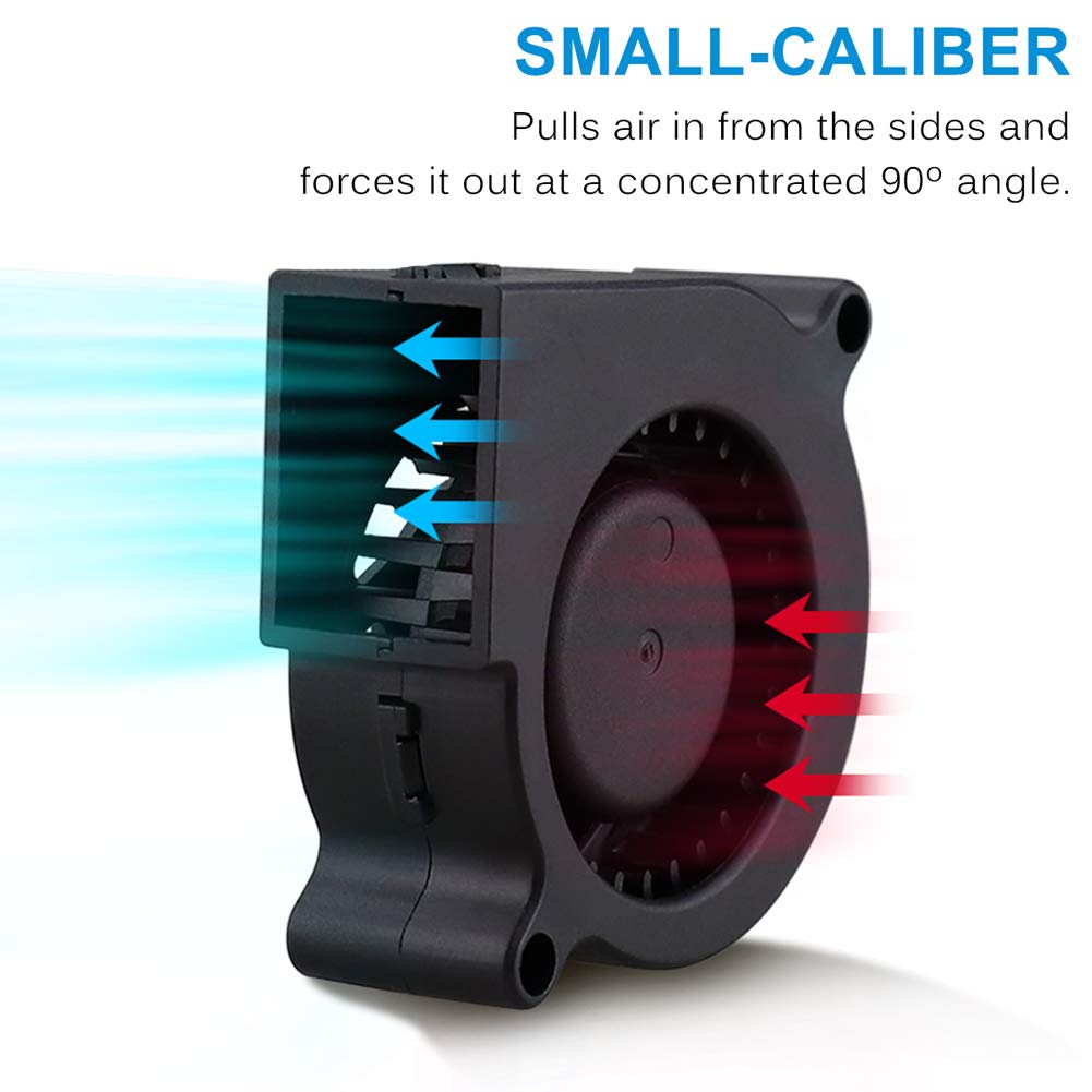 Gdstime 50Mm Turbo Cooling Fan, 12V Blower Fan, 50Mm X 20Mm Dc Brushless Blower Fan Diagonal Hole Distance 57Mm