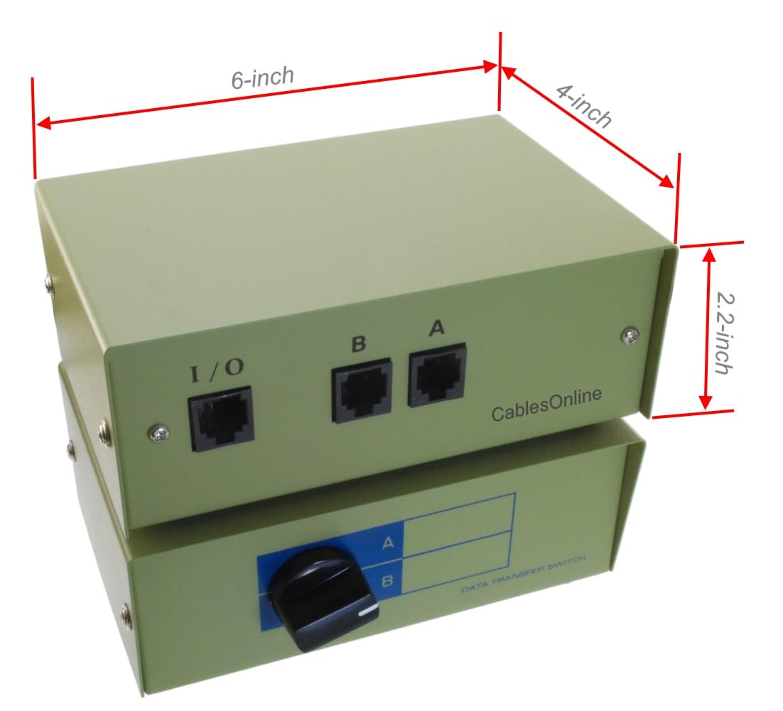 Cablesonline 2 Way A/B Rj45 Metal Rotary Manual Switch Box (Sb 034)