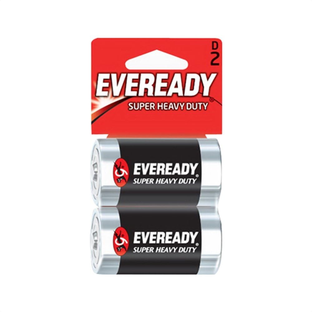 Eveready Super Heavy Duty D 1.5V Batteries   2Pack