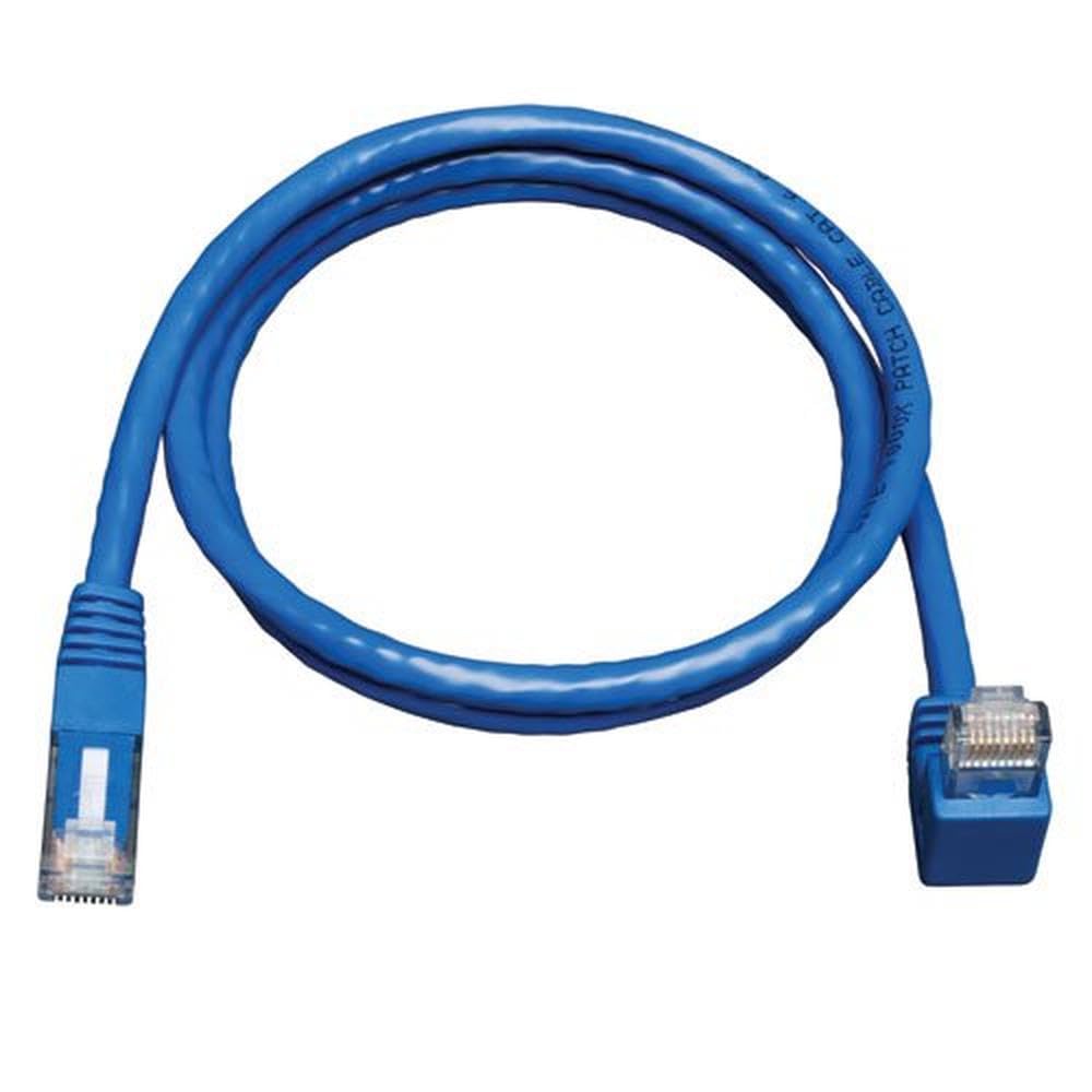 Tripp Lite Cat6 Gigabit Molded Patch Cable (Rj45 Right Angle Down M To Rj45 M) Blue, 5 Ft.(N204 005 Bl Dn)