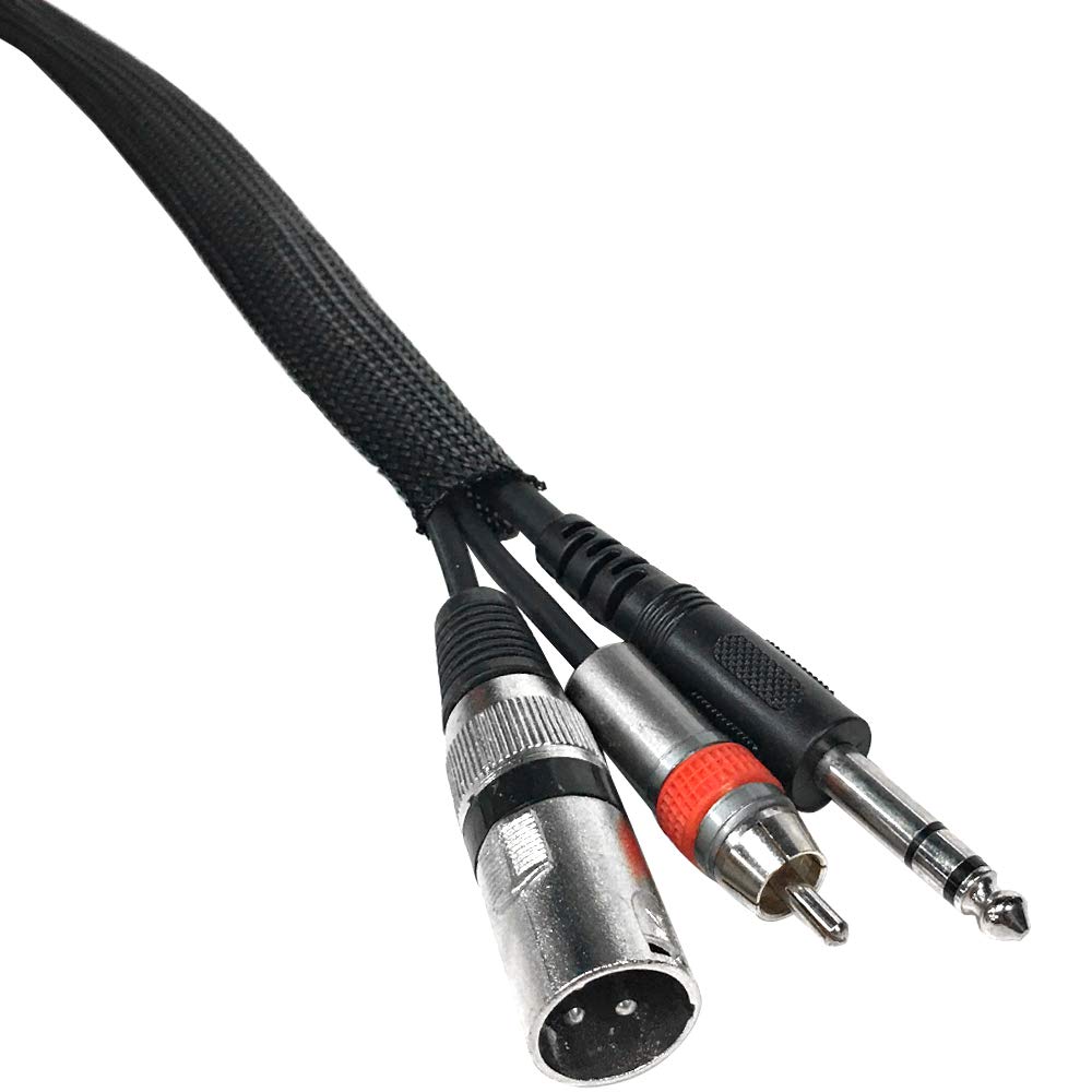 Seismic Audio   Ebs1450Black  50 Feet Black 1/4'' Expandable Woven Cable Sleeve Tubing Cord Sock