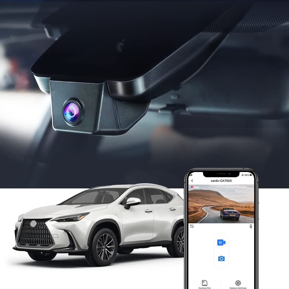 Fitcamx 4K Dash Cam Suitable For Lexus Nx 2022-2024 Nx350 250 300 450H (Model B), Oem Factory Look, 2160P Uhd Video, Built-In Wi