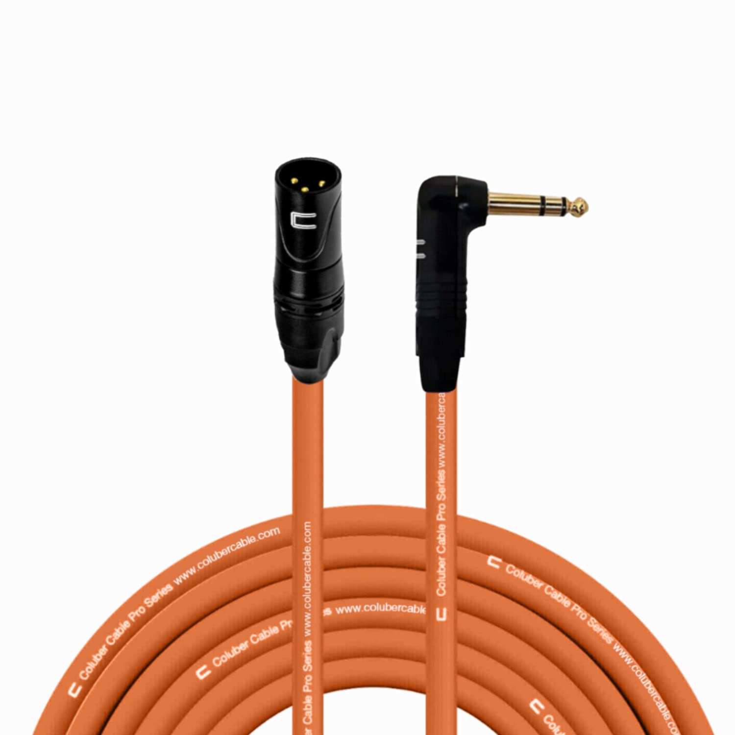 Balanced Xlr Cable Male To Right Angle 1/4'' Trs   35 Feet Orange   Pro 3 Pin Microphone Connector For Powered Speakers, Audio I