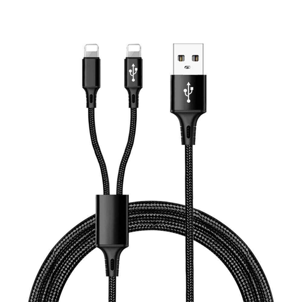 IFLASH Dual Port Splitter Charging Cable - Power up to Two Apple Devices from a Single USB A Port - Ideal for iPhone 6/7/8/X/XR/