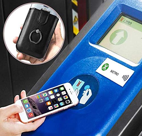 Biajiya Phone Card Holder Rfid Leather Wallet Credit Adhesive Cell Case Stick On Card Holder For Women And Men Back Of Phone For