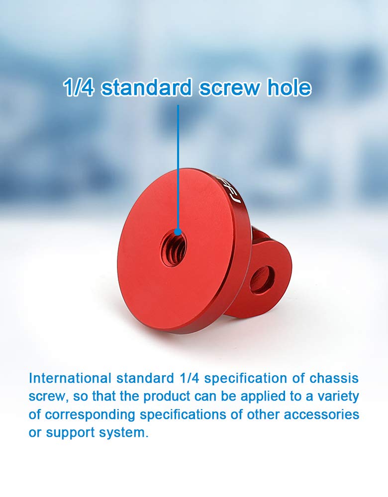 Skyjffj Aluminum Tripod Adapter Attachment  Bolt  Adapter For Monopod Mount With Aluminum Cnc Thumbscrew Compatible Action Camera Gopro Hero 8/9/10/11/12 Tripod Mount Dji Osmo(Red)