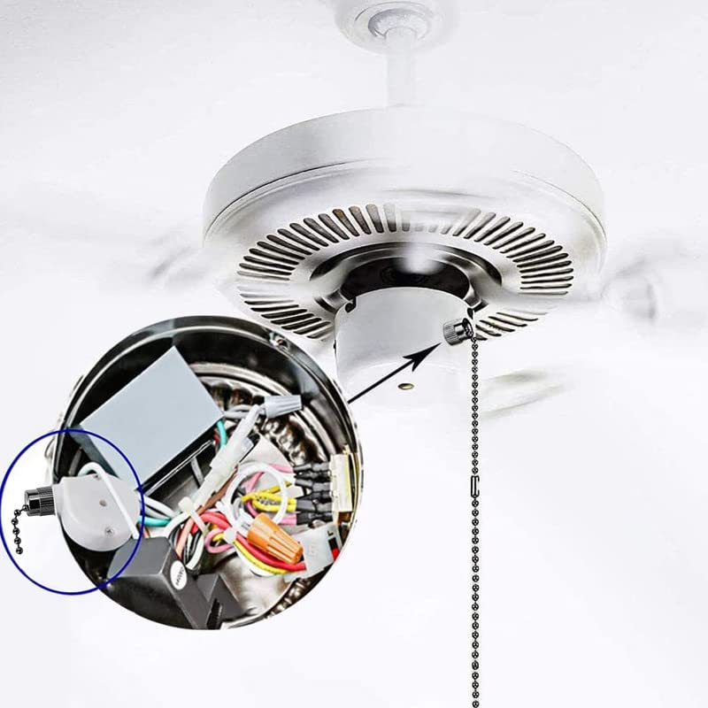 2Ps Ceiling Fan Switch Zing Ear Ze 208S E89885 3 Speed 4 Wire Pull Chain Switch Fan Light Switch Replacement Part With 4 Pre Ins