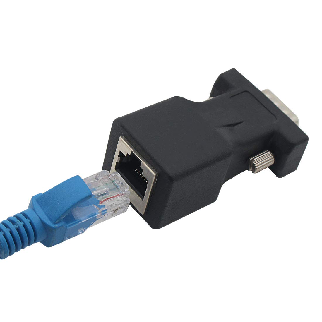 Db9 Rs232 Male Port To Rj45 Female Connector Card Db9 Serial Port Extender To Lan Cat5 Cat6 Rj45 Network Ethernet Cable Adapter