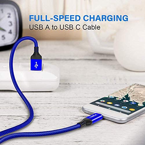 Akoada 3 Pack (10Ft+6.6Ft+3.3Ft) Usb C Cable, Usb A To Usb C 3.1A Fast Charger Nylon Braided Cord Compatible With With Iphone 16 15 Pro Max Sam Sung Galaxy S24 S23 S22 Note S21 S20 Plus Lg Moto Blue