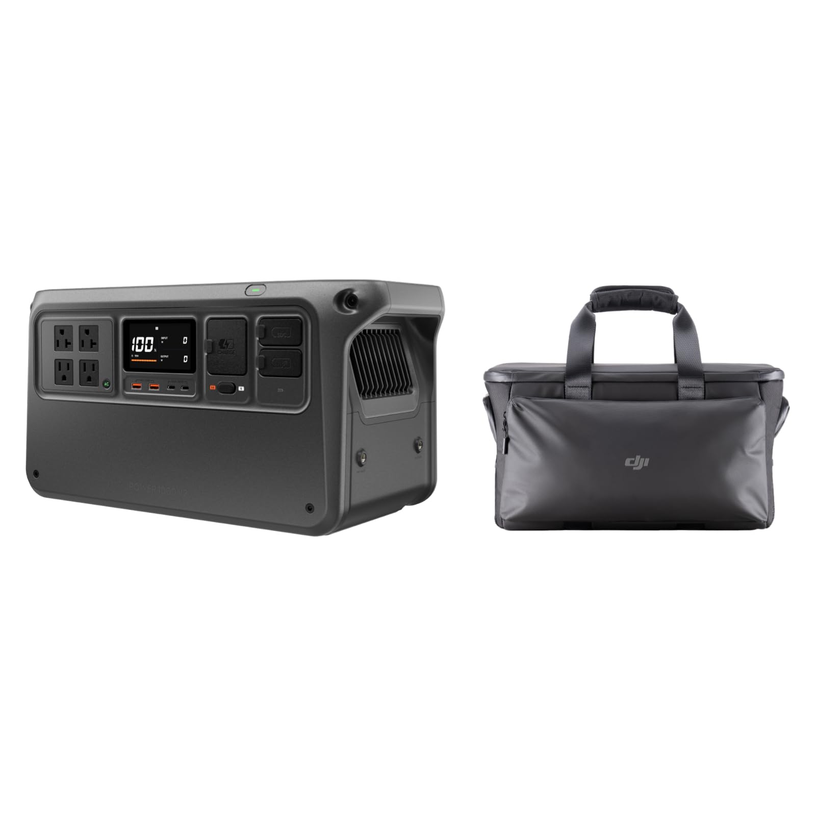 DJI Power 1000 V2 Portable Power Station with Protective Storage Bag, 1024Wh LFP Battery, Compact Size, 2600W Stable Output, 0-8