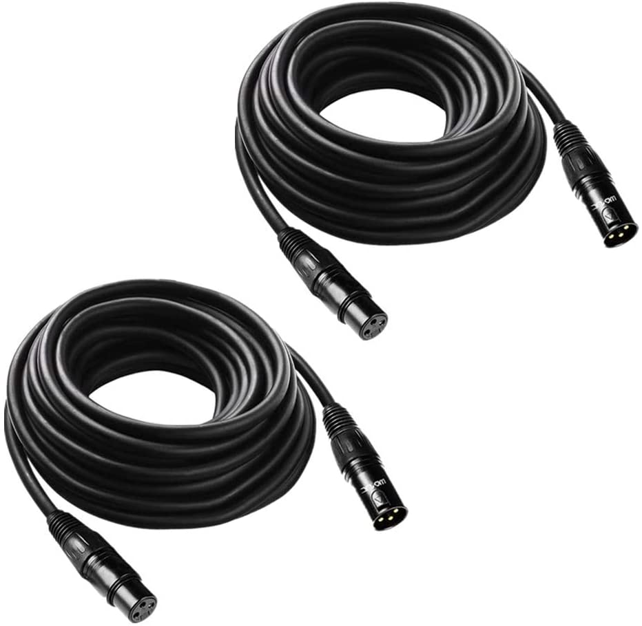 Jlpow 50 Ft Flexible Dmx Cable, Gold Plated 3 Pin Signal Xlr Male To Female Dmx Cable Wire, Best For Dj Stage Lighting Moving He