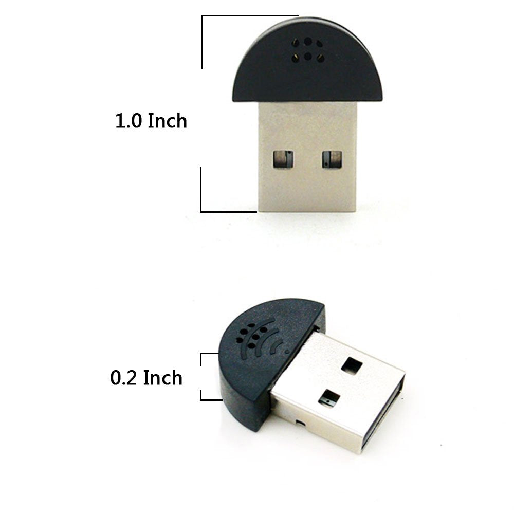 Kiseer 2 Pcs Usb 2.0 Mini Microphone, Laptop/Desktop Pc Plug And Play For Skype, Msn, Yahoo Recording, Youtube, Google Voice Sea