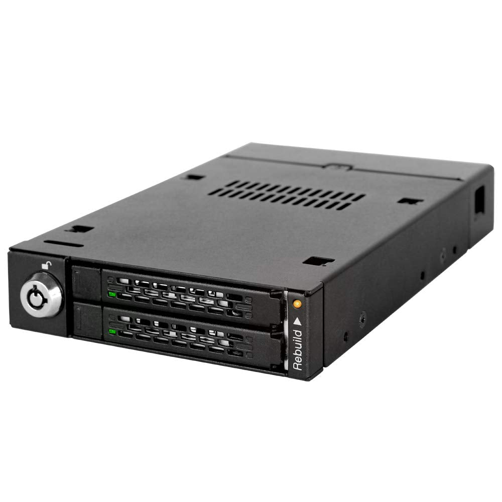 ICY DOCK Rugged Full Metal Dual Bay RAID 2.5 SATA HDD & SSD Mobile Rack for External 3.5 Drive Bay | ToughArmor MB992SKRB