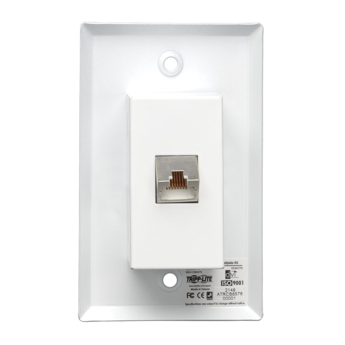 Tripp Lite Dvi Over Cat5/6 Extender, Extended-Range Video Wallplate Receiver, 1920 X 1080 @ 60 Hz, Up To 200 Ft, Rj45 Keystone J